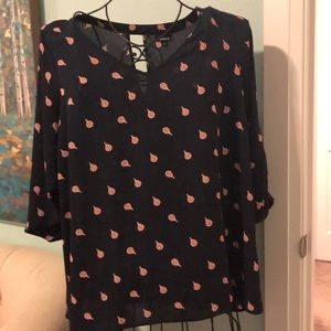 Torrid size 1 XXL XL hot air balloon blouse navy